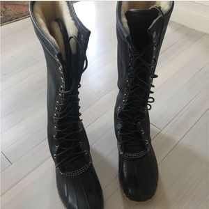 L. L. Bean Shearling lined tall leather boots | Size 7